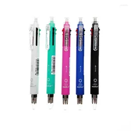 10pcs 6 w 1 wielokolorowy Pens Pens Pens Ball Pen Automatyczny ołówek z gumką do biura szkolnego zapasy papierów papierniczych