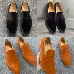 Designer Mens Formal Shoes Suede Leather Black Dress Shoes Wedding Party Dress Shoe Office Shoes Storlek 38-48 med Box No496