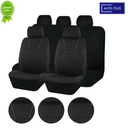 Ny uppgradering Black Universal Polyester Car Seat Covers med Crimp Line Fit för de flesta bilar SUV Truck Van Car Accessories Interiör