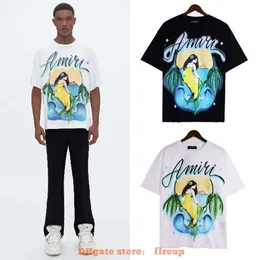 Designerski odzież moda Tshirt amires2023 Summer Nowy spersonalizowany druk krótkiego rękawu Extra duża koszulka Emil Mermaid Unisex