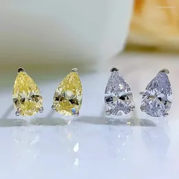 Brincos de parafuso prisioneiro vendendo alta qualidade s925 prata incrustada de alto carbono diamante gota de água para presentes de jóias de alta qualidade femininas