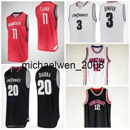 Mich28 Cincinnati Bearcats College Basketball Jersey 2 Keith Williams 3 Chris McNeal 5 Trevor Moore 10 Mika Adams-Woods 13 Tre Scott Custom Stitch