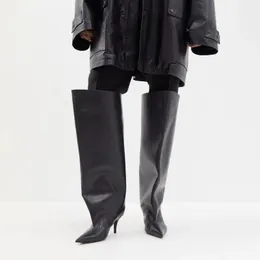 Boots European and American Pointed Big Cap Knee Length Fashion Show Slender High Heel Sleeve 45 Medium Women s 231115