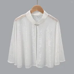 Lenços lenço xale para mulheres flor blusa ao ar livre verão proteção solar roupas vestido de casamento strass fivela capa