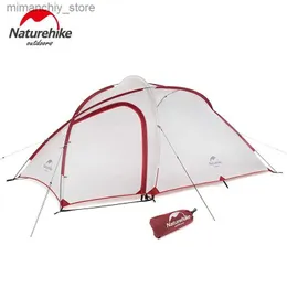 Tents and Shelters Naturehike UPGRADE Hiby Family Tent 20D Silicone Fabric Waterproof Doub-Layer 3 Person 4 Season camping tent one room one hall Q231117