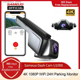Car DVRs Sameuo Dash Cam 4K Car Dvr Video Recorder 2160P Auto WiFi Night Vision 24H Parking Mode Dashcam Front And Rear Camera Recording Q231115