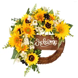 Flores decorativas de inverno ao ar livre para a porta da frente decoração de girassol Sun flor de floresta signo pendente portão pendurado no dia dos namorados