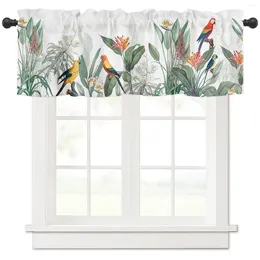Gardin ins stil tropiska växter papegoja kök fönster gardiner hem dekoration kort för vardagsrum sovrum små kortinor