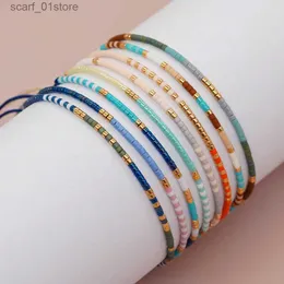 Kedja go2boho fröpärlor små armband för kvinnor boho pulseras jer designer färgglada vänskap justerbara smycken tillbehör y2kl231115