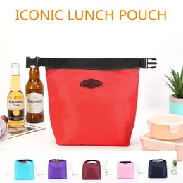 Outdoor Picnic Lunch Dinner Bags Canvas Gold Letter Handbag Picnic Travel Breakfast Box School Child Lunch Bag Tote Food Bag