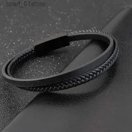 Kette Spezielle Luxus-Stil Leder Kombination Spleißen Herren Lederarmband Drei Farben DIY Größe NeujahrsüberraschungsgeschenkL231115