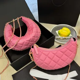 مصمم حقيبة ظهر حقيبة الكتف حقيبة اليد أزياء Crossbody Crescent على شكل تصميم الكلاسيكية نمط الماس الماسكر.