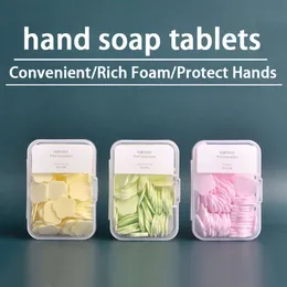 New 100pcs/box Portable Soap Paper Bath Hand Washing Disposable Soap Slice Mini Flower Travel Scented Petal Handwashing Soap