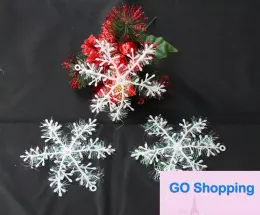 Enkel julgran konstgjord bomullsnöprydnad Vit Xmas Snowflake Charms dekoration Ornament Applique för träd