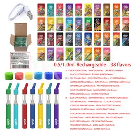 Jeeter Screw-in Disposable Vape Pen Multiple Colors and strains 350mAh Battery Rechargeable 1ml Empty Carts With Childproof Gift Bag Packaging and cable