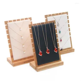 Jewelry Pouches Bamboo Necklace Holder Stand Display Organizer Storage Guardar Collares Rangement Bijoux
