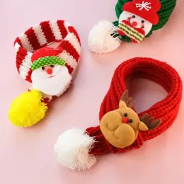 Lenços envolve natal criativo atmosfera bonito pet malha lenço de natal teddy bib pet suprimentos para gatos e cães para manter quente 231115