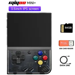 Портативные игровые плееры Miyoo Mini Plus Портативная портативная игровая консоль 3,5-дюймовый IPS экран 640*480 64G 3000 мАч Батарея Wi-Fi Детский подарок Видеоплееры 231114