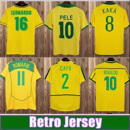 1998 Dunga Brazils Retro Mens Soccer Jerseys 1994 Romario Pele Ronaldinho Rivaldo Careca Leonardo R. Carlos Fabiano D. Alvesホームアウェイサッカーシャツ