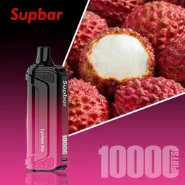 Originale Supbar 10k Puff Plus Sigarette elettroniche preriempite Vape monouso Bar Penna ricaricabile Controllo del flusso d'aria Bobina a rete 20 ml 20 sapori Vaper 10000 sbuffi Vapes