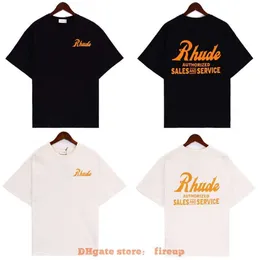 Vêtements de mode de créateurs T-shirts pour hommes Tshirt Rhude High Street Br Logo Lettre Impression Printemps / Été Nouveau Couple Casual Coton T-shirt à manches courtes