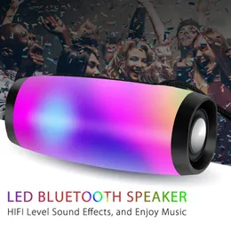 TG157 LED -blinkande ljushögtalare bärbar med rep utomhus loundspeaker 1200 mAh tyg vattentät subwoofer FM -radio