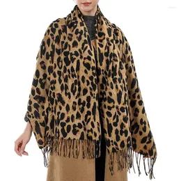 Schals Winter Warm Schal Frauen Vintage Leopard Pashmina Schals und Wraps Femme Lange Kaschmir Mode Decken Tassles