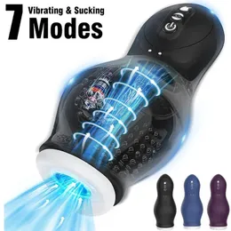 Pump Toys Heseks Automatic Glans Training Penis Vibrators for Men Masturbator Sucking Machine Oral Blowjobs Machine Stroker Sex Toy 18 23115