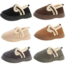 GAI GAI GAI Designer Pelz Slip auf Baumwolle Frauen Braun Weiß Grau Schwarz Plüsch Schuhe Damen Weiche Sohlen Outdoor Winter Slipper