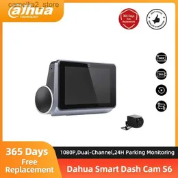 Carro DVRs Dahua S6 Dashcam 1080P WiFi Tela de toque frontal e traseira Gravador de lente dupla Gravação de loop de controle de voz para carro DVR Dash Camera Q231115