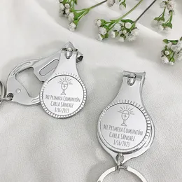 Party Favor 20pcs Personalized Baptism Baby Christening Gift For Guests Nail Clipper Keychain Bottle Opener First Communion Souvenir 230414