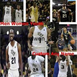 Mich28 UCF Knights College Basketball Jersey 11 Xavier Grant 12 Dazon Ingram 12 Xavier Grant 13 Levy Renaud Men Women Youth Custom Stitched