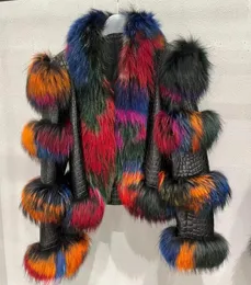 Women's Fur Faux Bright patent leather pattern sheepskin fashionable short real natural fur coat winter 231115