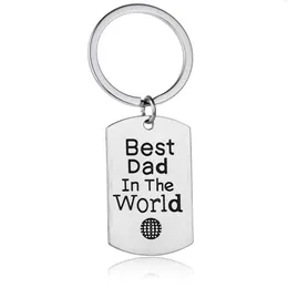 Key Rings 12 Pcs/Lot Best Dad In The World Charm Keychain Family Men Son Daughter Father S Day Gift Key Ring Papa Daddy Car Keyring Je Dhfjq