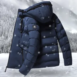 Piumino da uomo Parka Moda Giacca invernale da uomo Parka con cappuccio Caldo cappotto antivento Maschile Addensare Cerniera Giacche s Piumini solidi M-4XL 231115