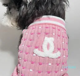 Hundebekleidungsmarken Hundebekleidung Hundepullover mit klassischem Buchstabenmuster Stretch-Komfort-Baumwolle Haustier-Sweatshirt Pulloverweste für kleine Hunde Rosa