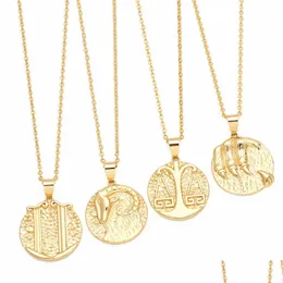 Naszyjniki wiszące mosiężne twee konstelacje naszyjniki Złota platana monet konstelacja wisiorka biżuteria upuszcza biżuteria