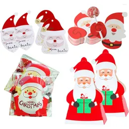 Party Favor 1set Christmas Carton Santa Claus Paper Tags DIY Crafts Xmas Candy Holder Boxes Navidad Labels Kids Gift Wrapping Stickers