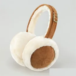 Ear Muffs Warm Plush Earmuffs Imitation päls unisex söt stil ren färg mode vikbar mjuk enkel justerbar vinter tillbehör dhwhm