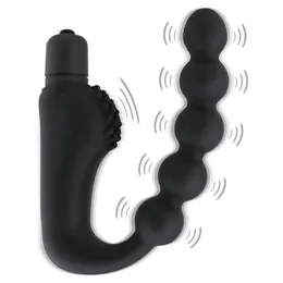 Giocattoli anali Granulare vibratore prostatico massaggiatore plug anale impermeabile 10 velocità stimolazione glutei silicone adulto femmina maschio giocattolo del sesso 231114