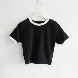 Women's T Shirts 2023 Summer Boutique Korean version av Women's T-shirt Combed Cotton Short Sleeve Tops Custom Logo