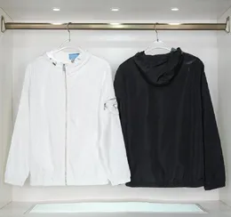 Jackets de grife de designer masculino Moda Windbreaker Hoodie com cartas Triângulo Casual Casual Casual Moda Moda Jogging Fitness Sportswear Black White