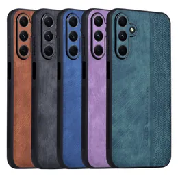 Klassische PU-Lederhüllen für Huawei Mate 60 Pro Nova 11 SE Xiaomi 14 Pro 13T Redmi 13C, stoßfest, Business-Würfel, weiches TPU, luxuriös, feines Loch, stoßfeste Rückseite