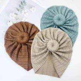 Wheat Jacquard Printed Donut Beanie Hat for Baby Hair Accessories Newborn Round Ball Bonnet Bun Hat Gorras Bebes Turban Kids Hat