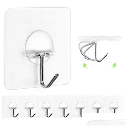 Hooks Rails Transparent Reusable Seamless Waterproof And Oilproof Bathroom Kitchen Heavy Duty Self Adhesive Lx4346 Drop Delivery H Dhbur