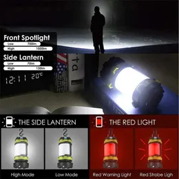 Camping Lantern New Super Bright LED Dual Light Source Camping Search Tent Outdoor Typec RECHARGEABLE MOBIL FILLLIGHT Q231116