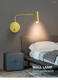 ウォールランプ3W LEDベッドルームリビングルームの読み取りライトオン/オフスイッチ付きモダンな調整可能なヘッドボード