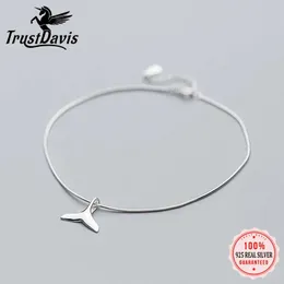 Anklets Trusta 100% 925 Solid Real Real Sterling Silver Fashion healgry healgry healgry weachmaid tail 23cm anklets for girl 여자 Fine Jewelry DS1153 231115