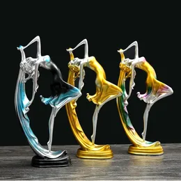 Oggetti decorativi Figurine Ragazza danzante Figura Statua Sculture di balletto moderno Artigianato in resina Decorazioni per la casa Ornamento da tavolo Regalo elegante 10 * 22 cm 231114