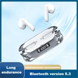 TWS Bluetooth Headphone TM50 Model In-Ear-Earphone Wireless Mirror Screen LED شاشة LED اثنين